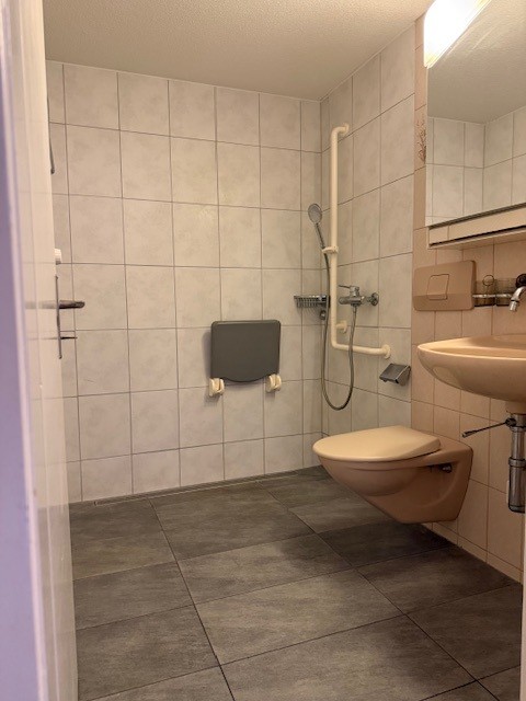 Kleines Badezimmer mit Dusche und WC