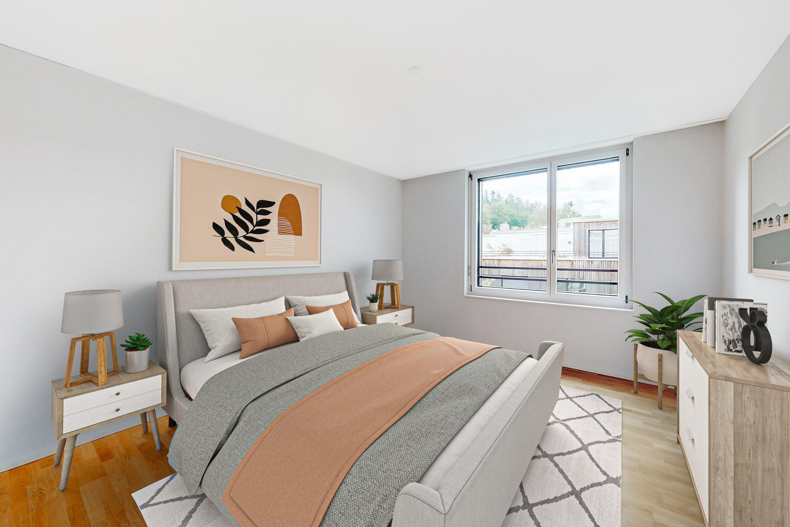 Helles modernes Schlafzimmer
