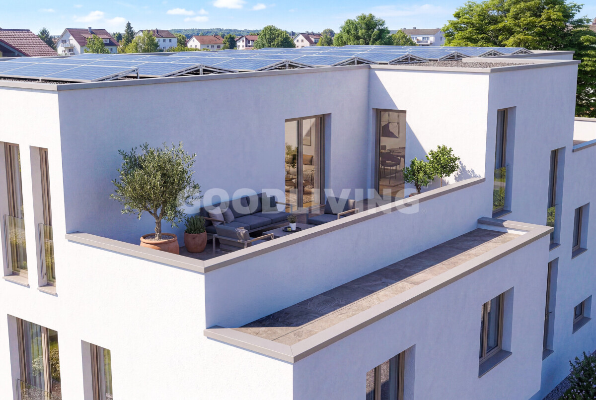 Dachterrasse mit Solardach