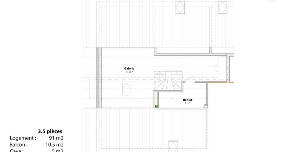 Grundriss mit Galerie und Reduit