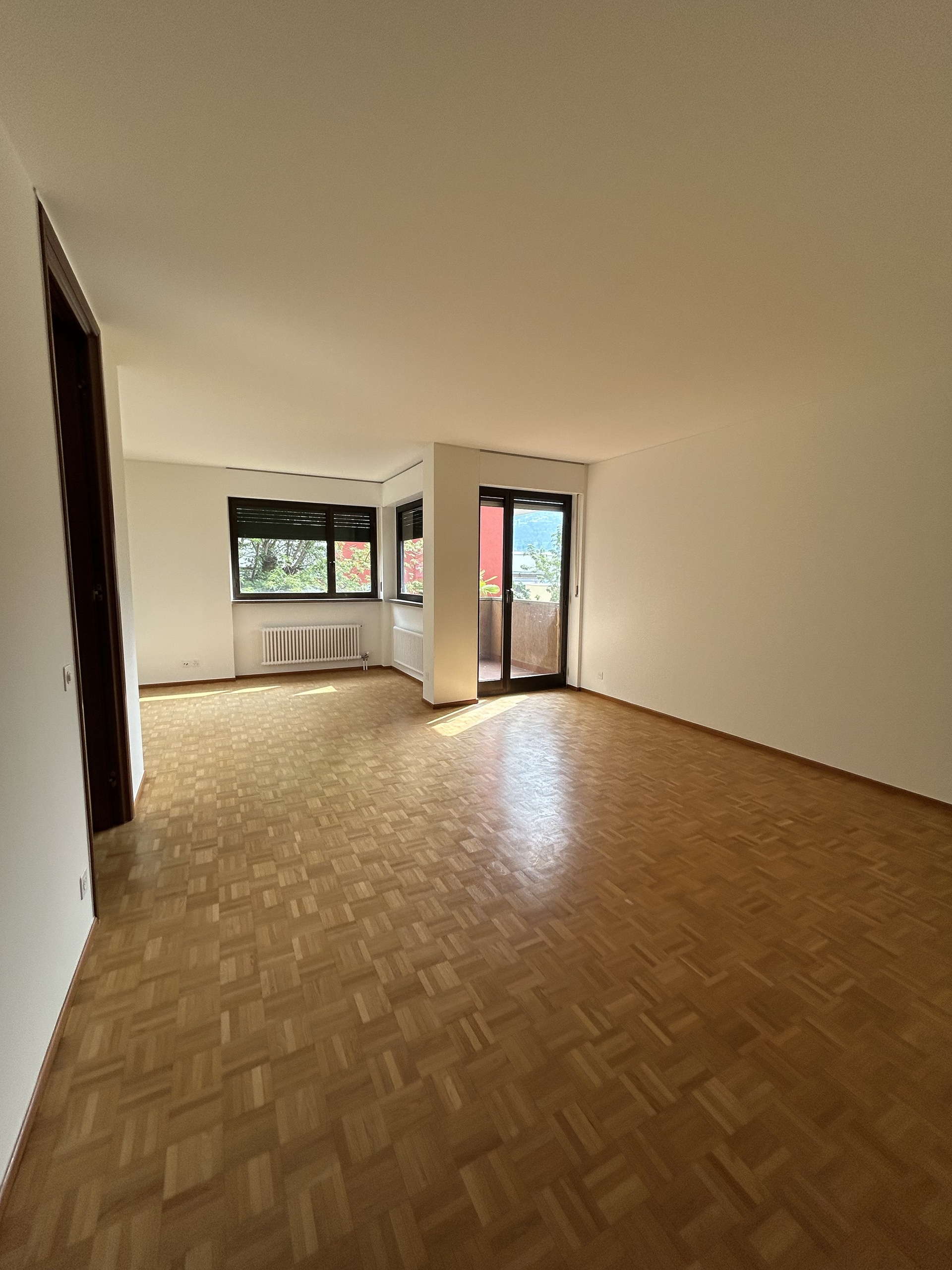 Heller leerer Wohnraum mit Balkon