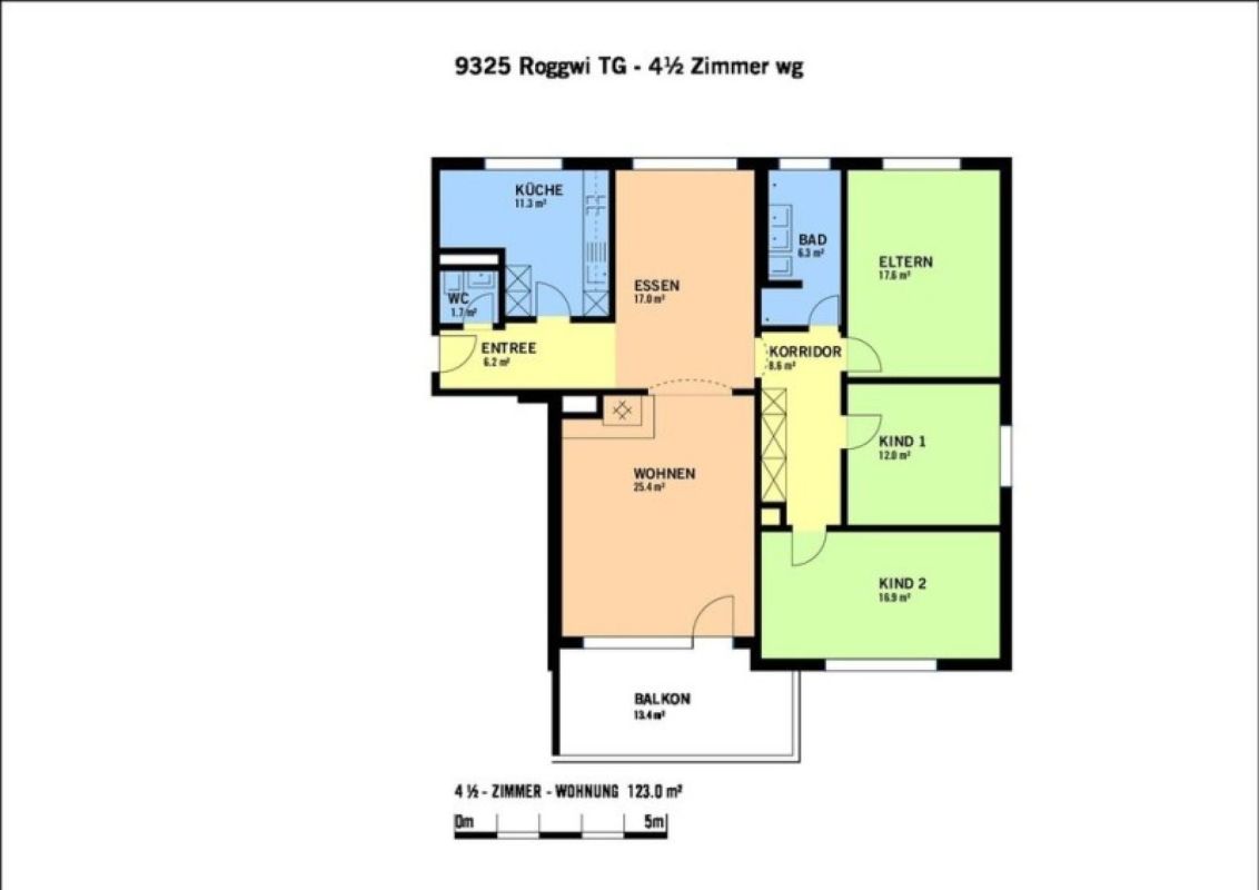 Grundriss einer 4½-Zimmer-Wohnung
