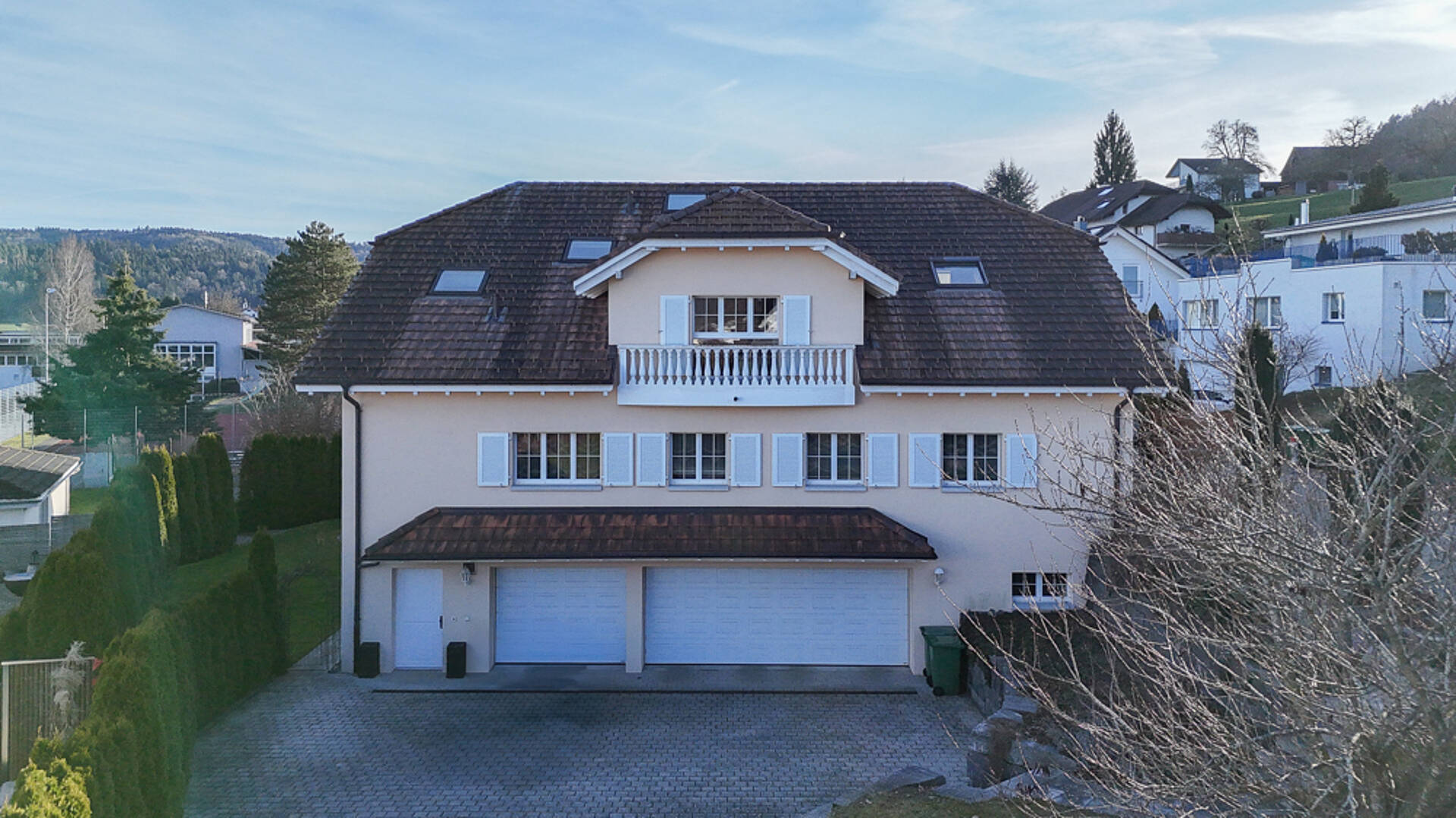 Außenansicht eines Einfamilienhauses