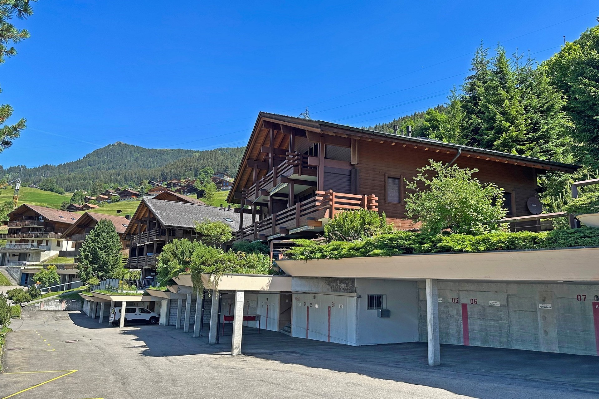 Alpine Wohnanlage mit Holzchalets