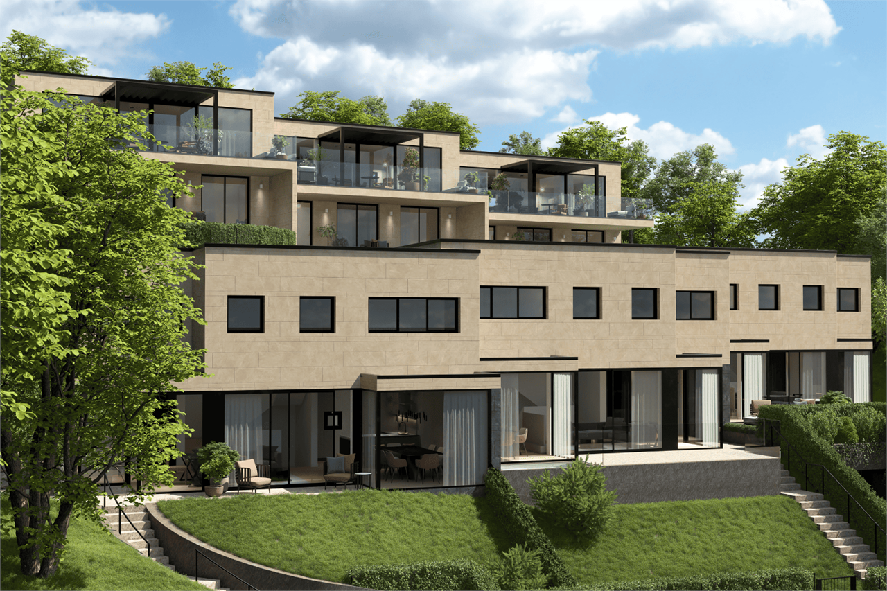 Moderne Terrassenwohnung mit gestaffelten Ebenen