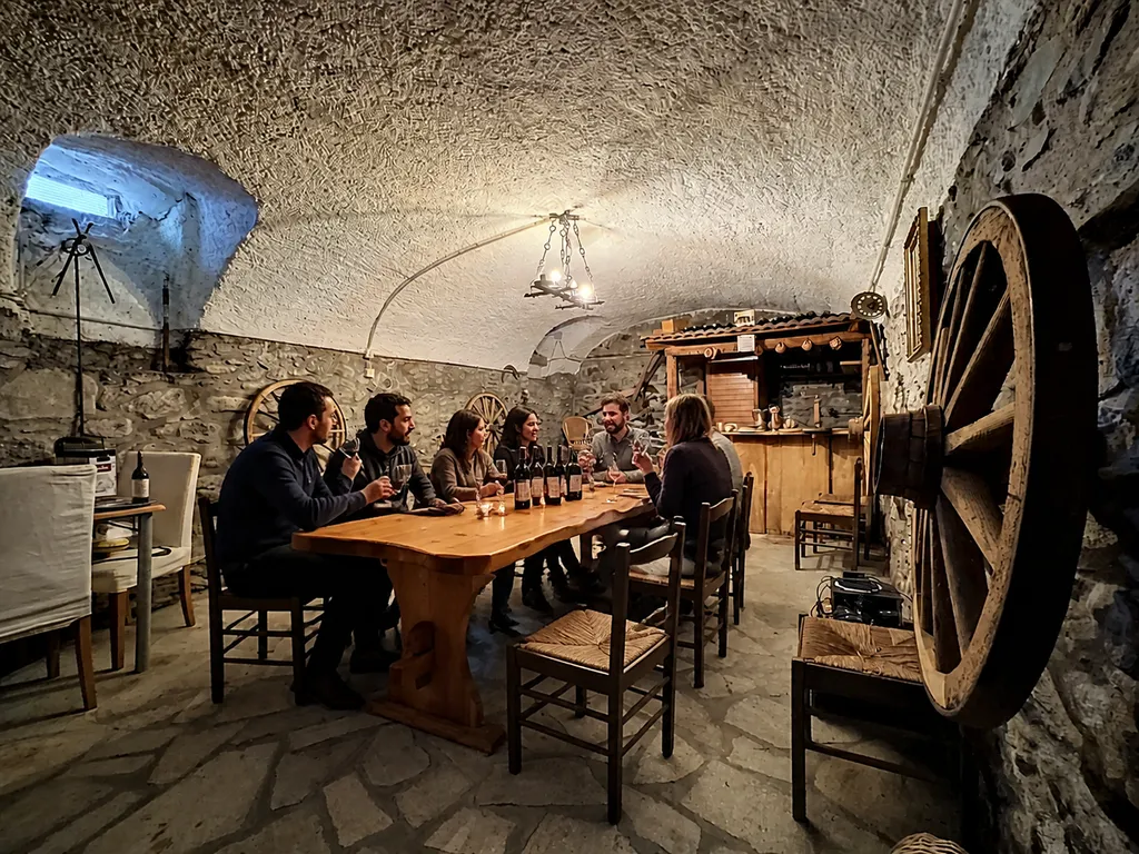 Historischer Gewölbekeller mit Weinrunde