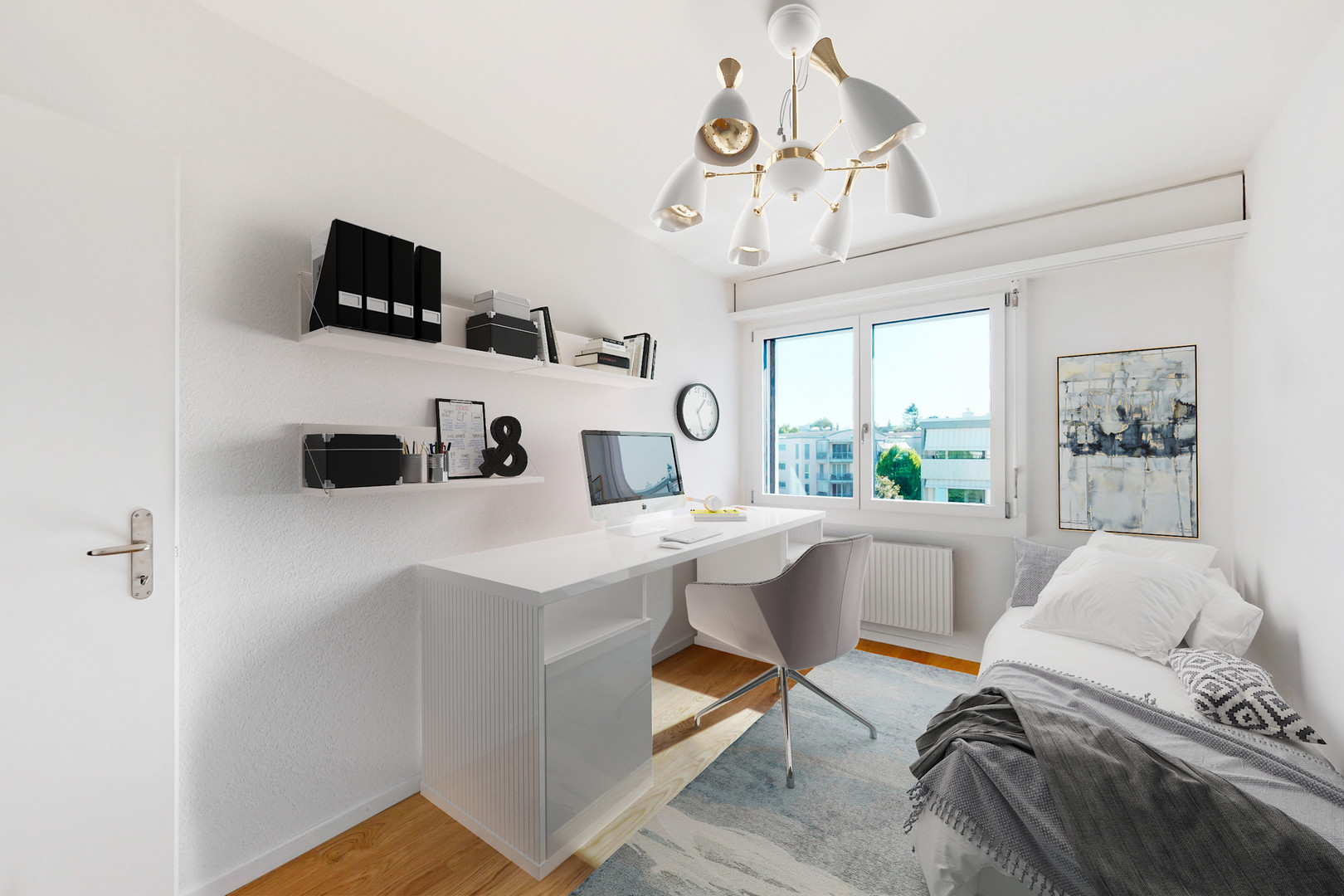 Helles Arbeits- und Gästezimmer