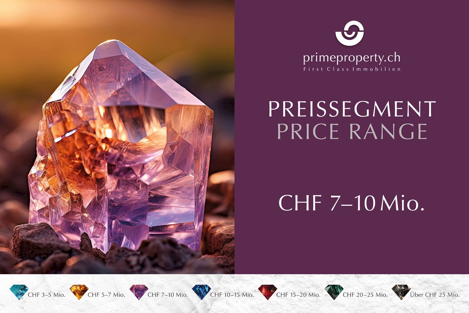 Preissegment-Anzeige mit Kristallgrafik