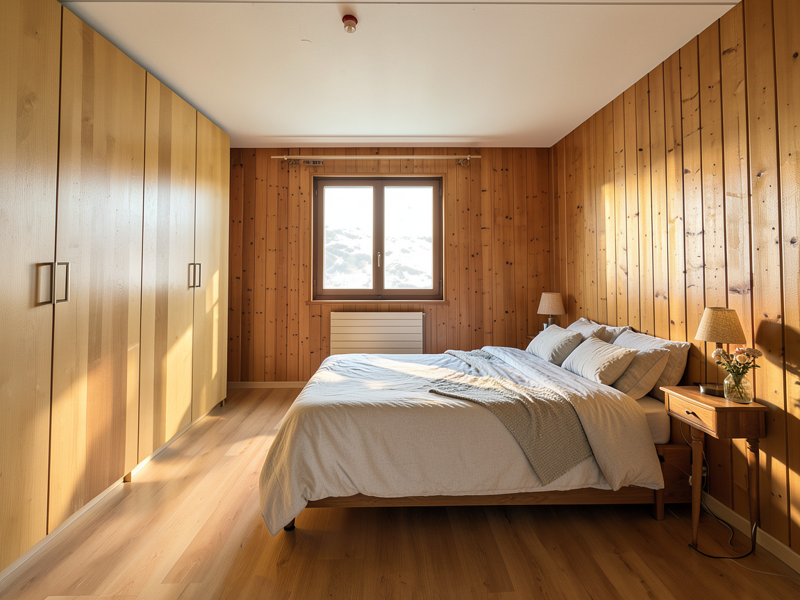 Gemütliches Schlafzimmer in Holzoptik