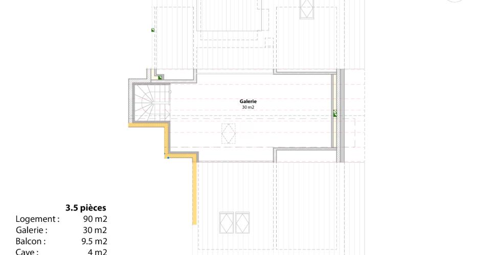 Grundriss einer Galeriewohnung