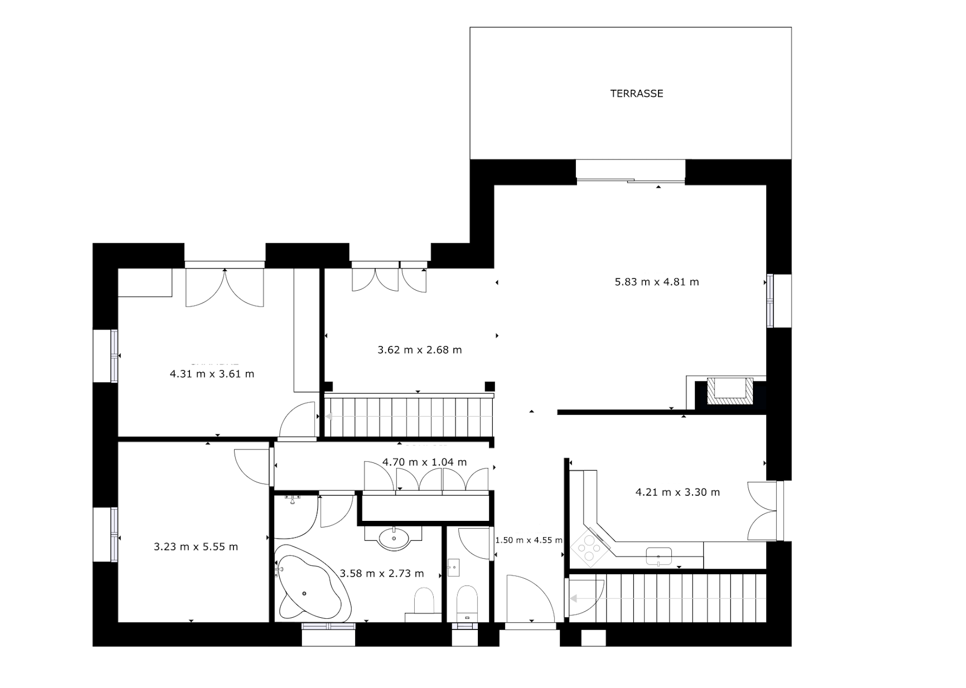 Grundriss mit Terrasse