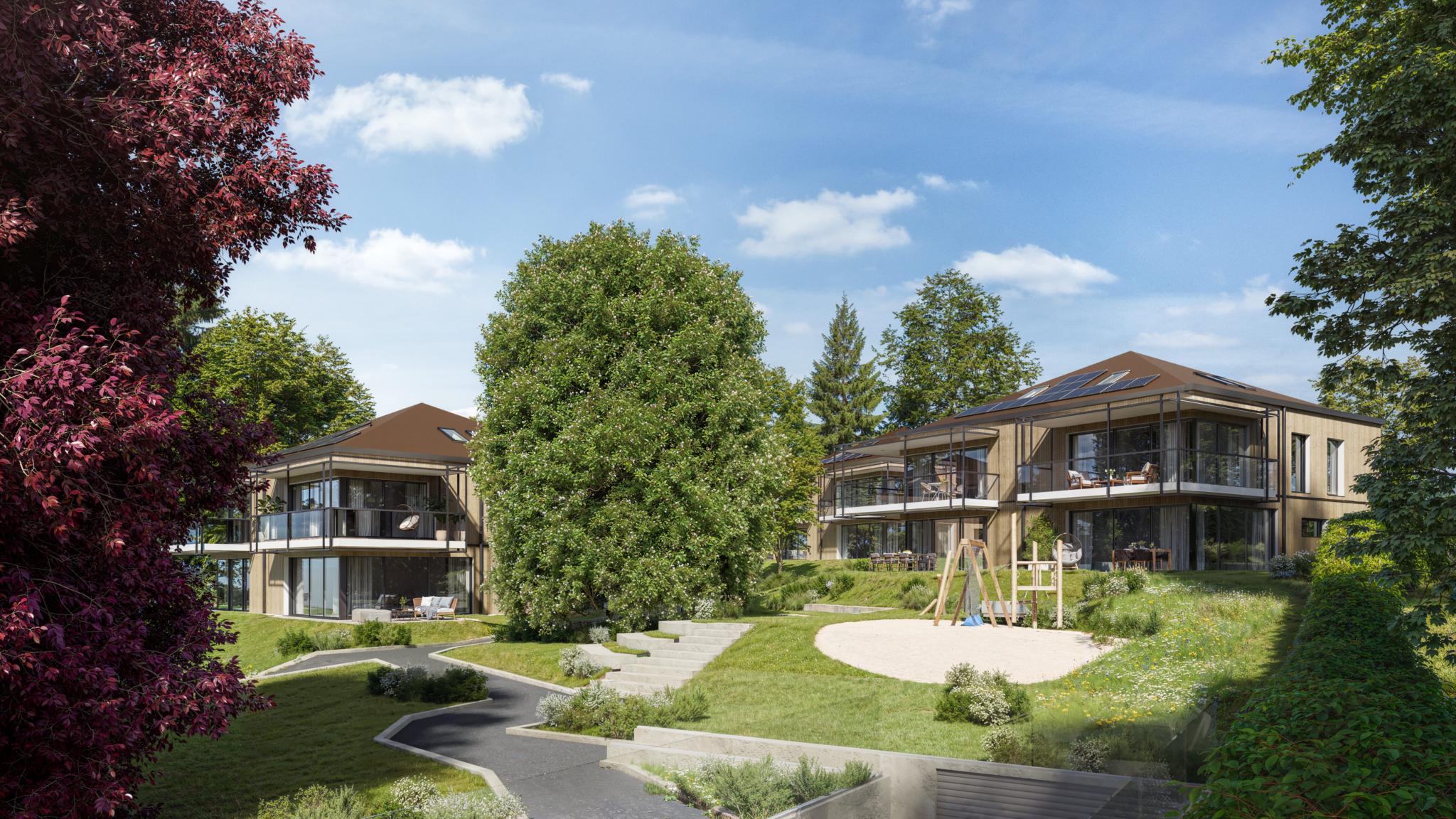Moderne Wohnanlage mit Gartenanlage