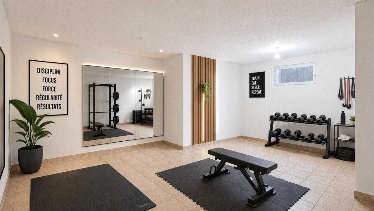 Fitnessraum im Keller