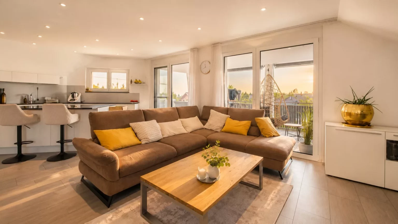 Offener Wohnbereich mit Terrasse