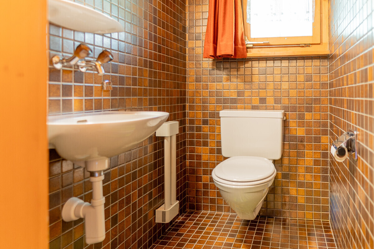 Gäste-WC mit Mosaikfliesen