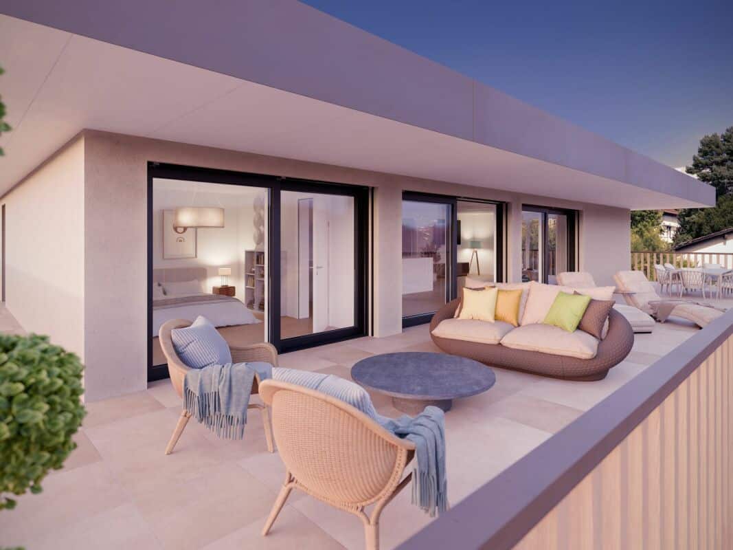 Dachterrasse mit Lounge-Möbeln