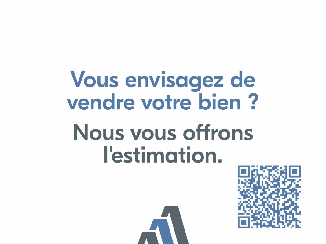 Werbeplakat mit Immobilien- und QR-Code-Hinweis