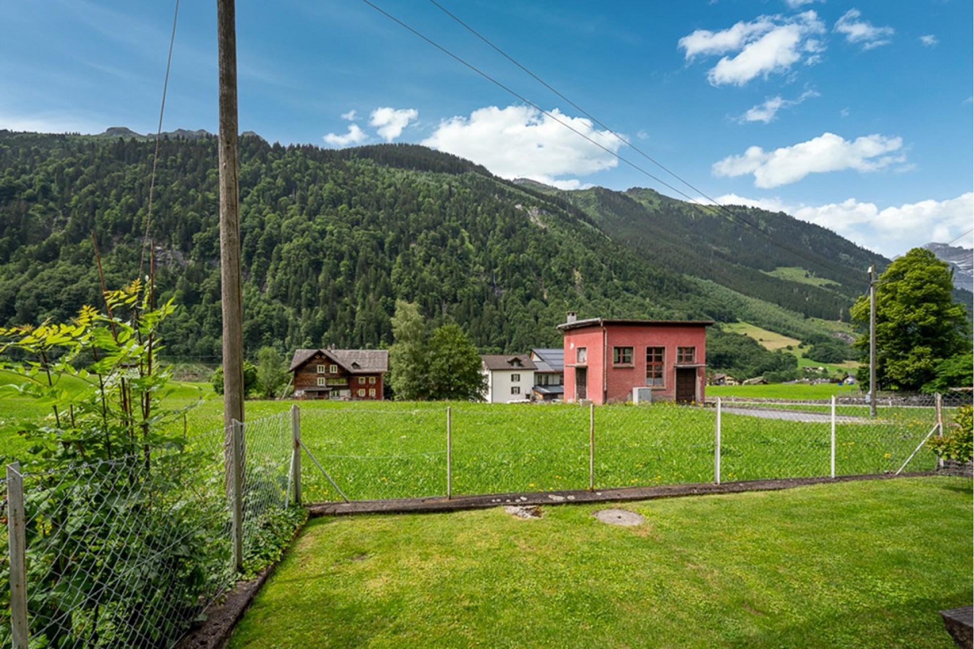 Alpenblick über eine Wiese