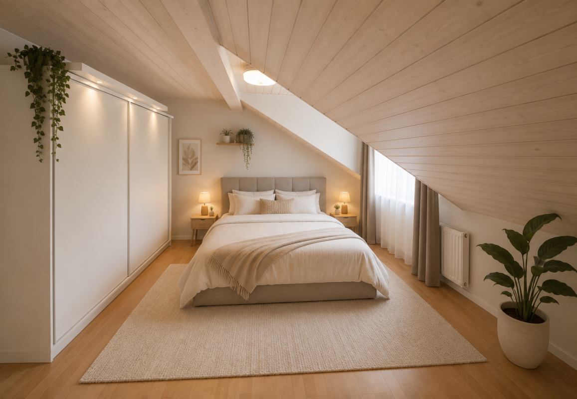 Gemütliches Schlafzimmer im Dachgeschoss