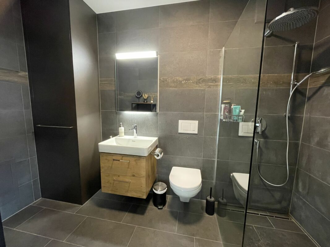 Modernes Badezimmer mit Walk-in-Dusche