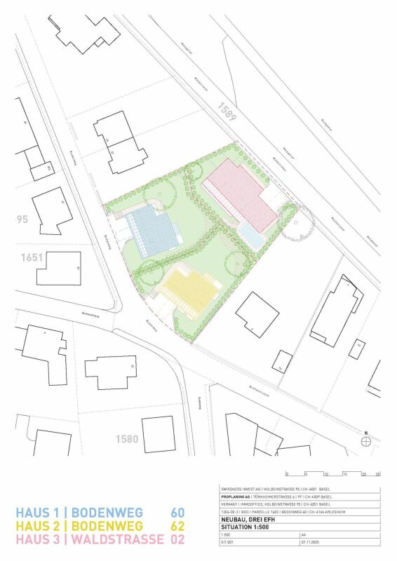 Lageplan mit Gebäudeanordnung