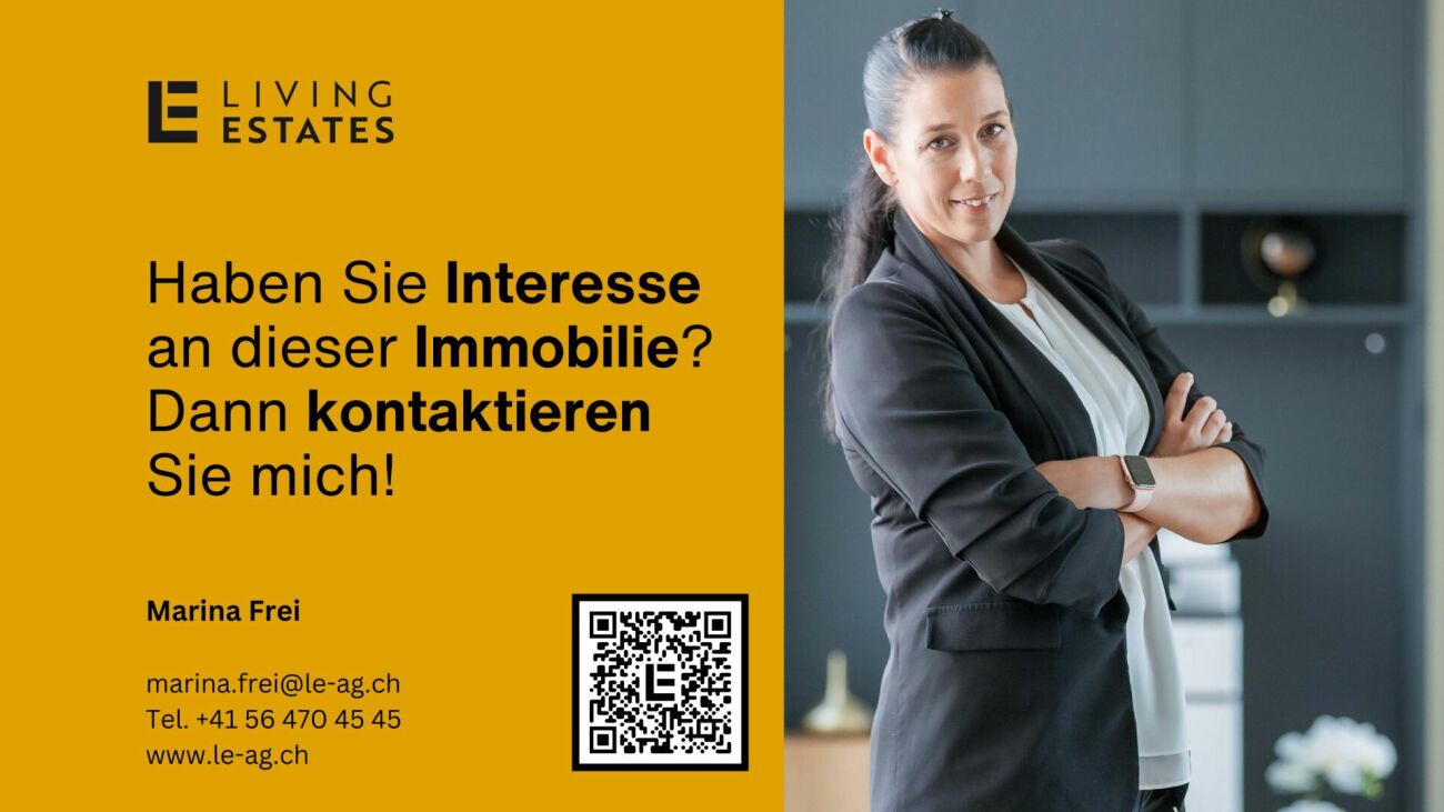 Werbebild mit Immobilienlogo und Kontaktaufforderung