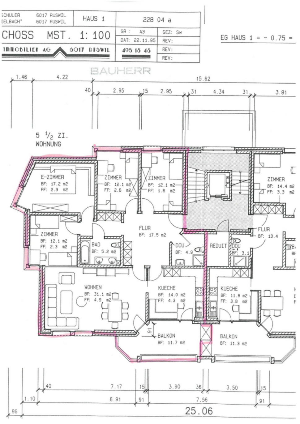 Grundriss einer Wohnung