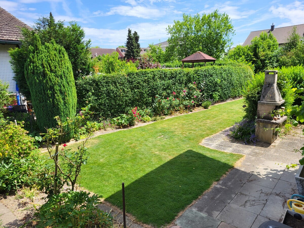 Gepflegter Garten mit Rasenfläche