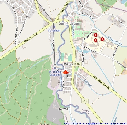 Kartenausschnitt von St. Urban