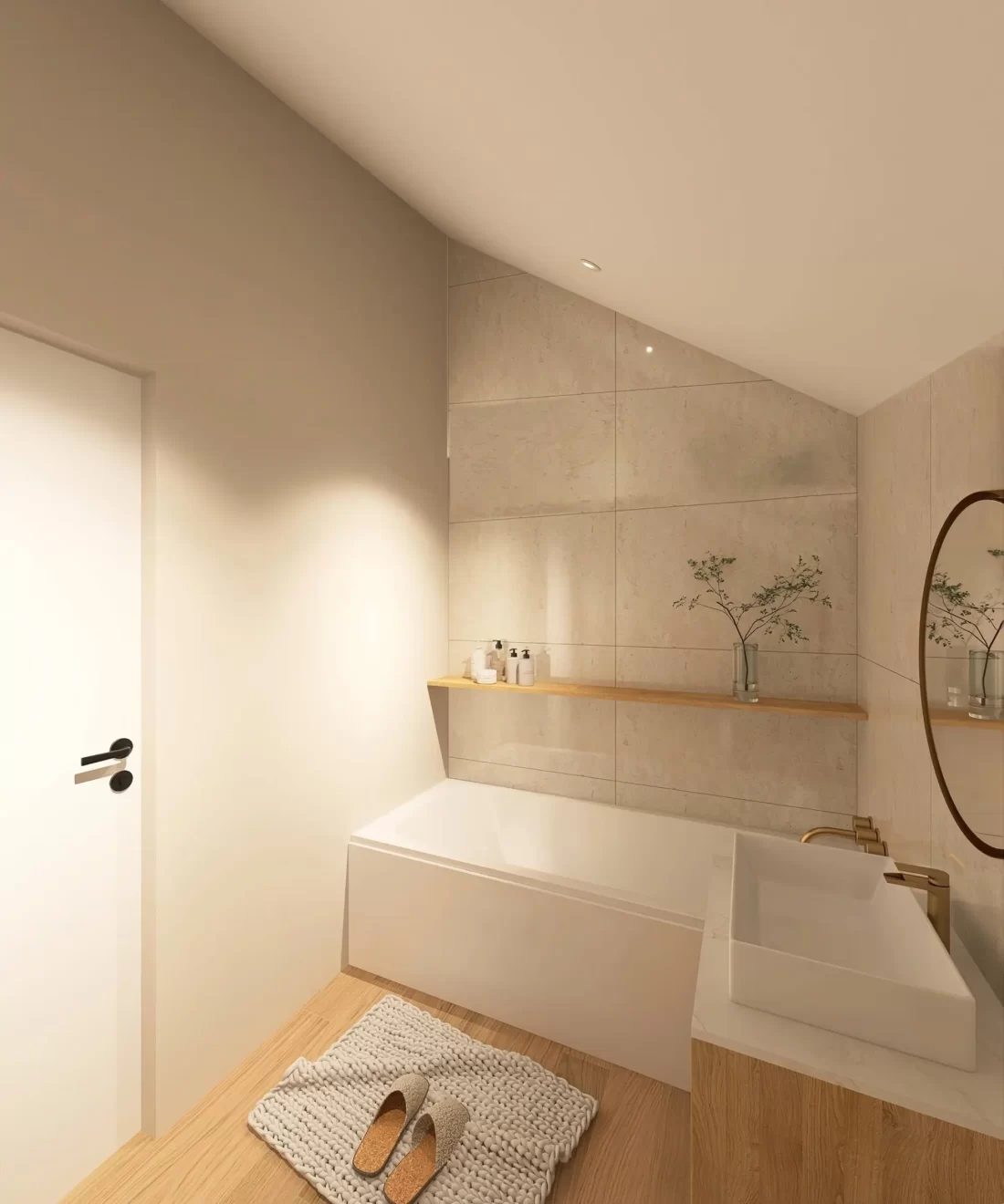 Modernes Badezimmer mit Dachschräge