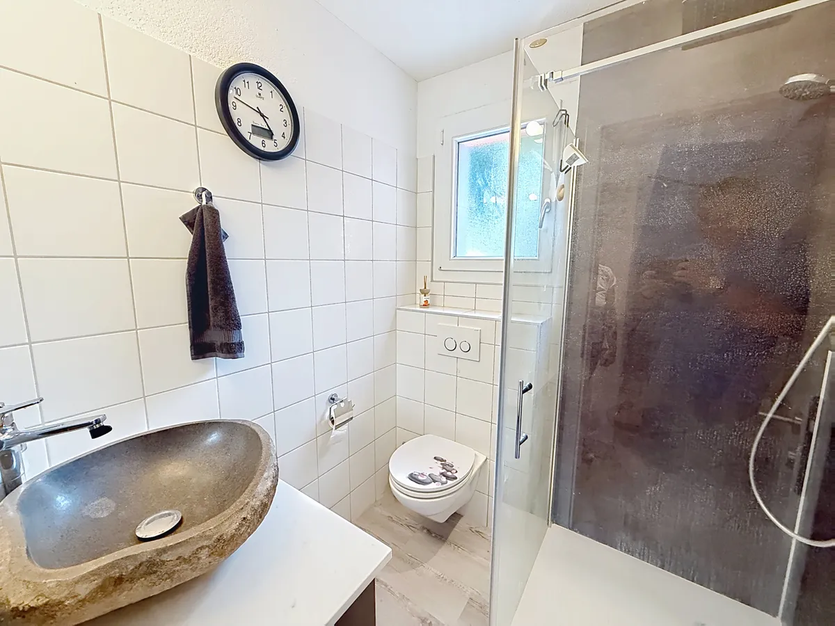 Modernes Badezimmer mit Dusche und WC