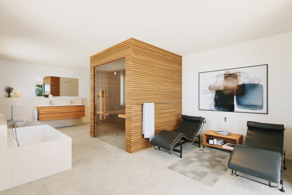 Luxuriöses Spa-Bad mit Sauna