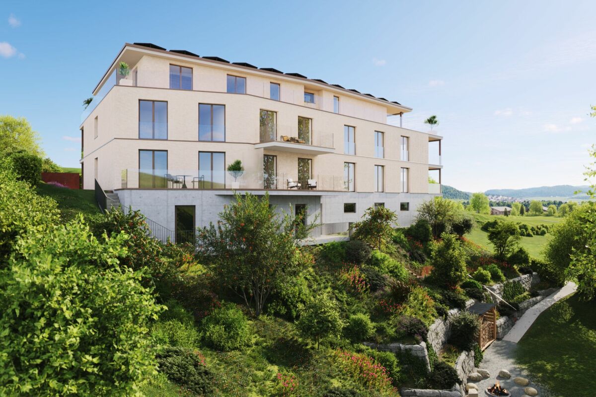 Modernes Mehrfamilienhaus mit Hanglage und Garten