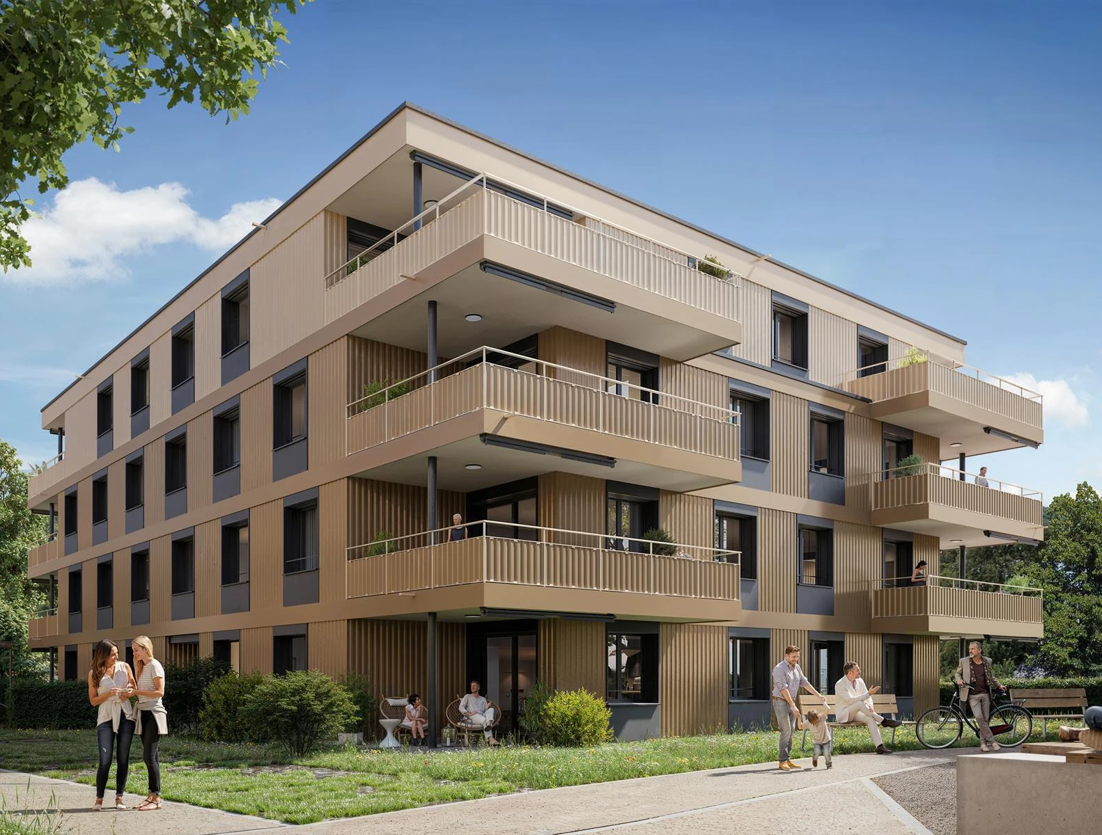 Moderne Wohnanlage mit Balkonen