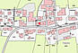 Lageplan mit mehreren Parzellen und Markierungen