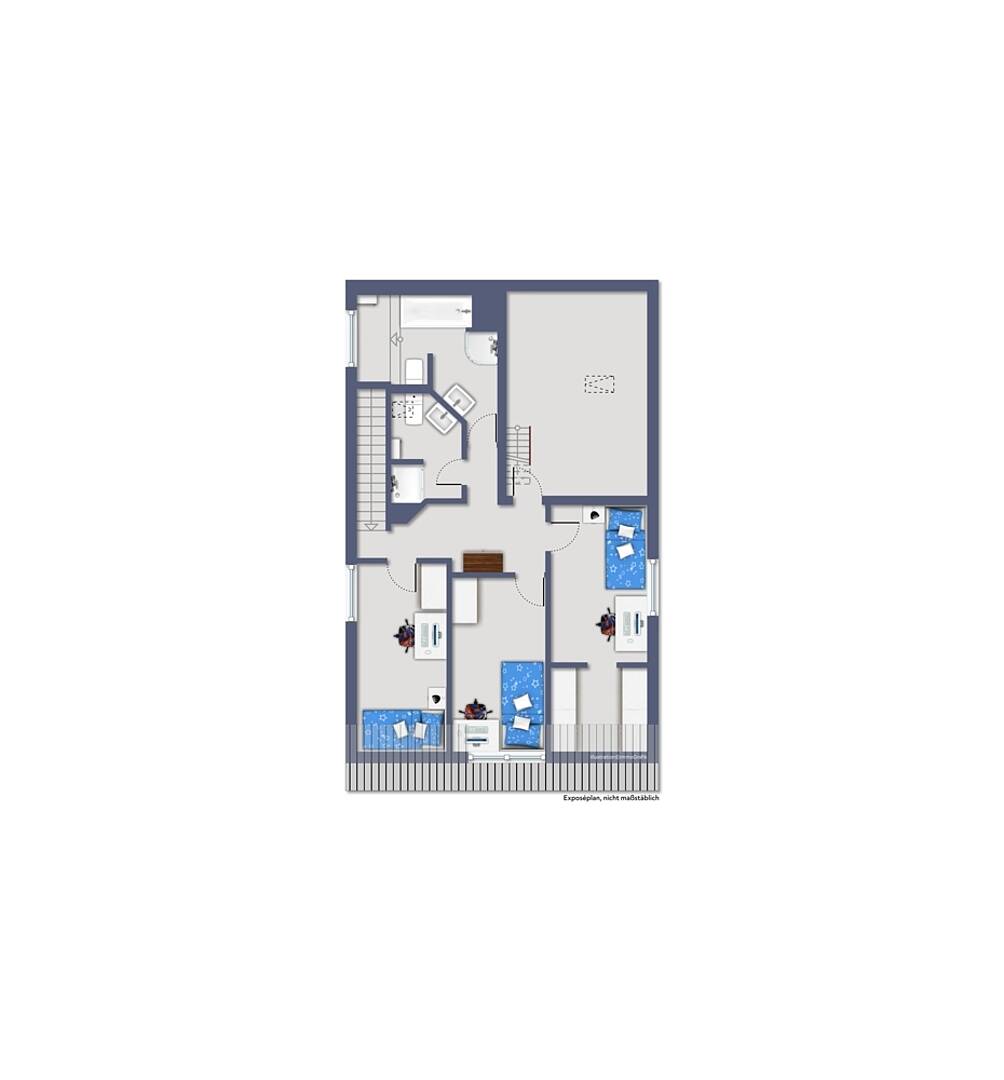 Grundriss einer Wohnung mit mehreren Zimmern