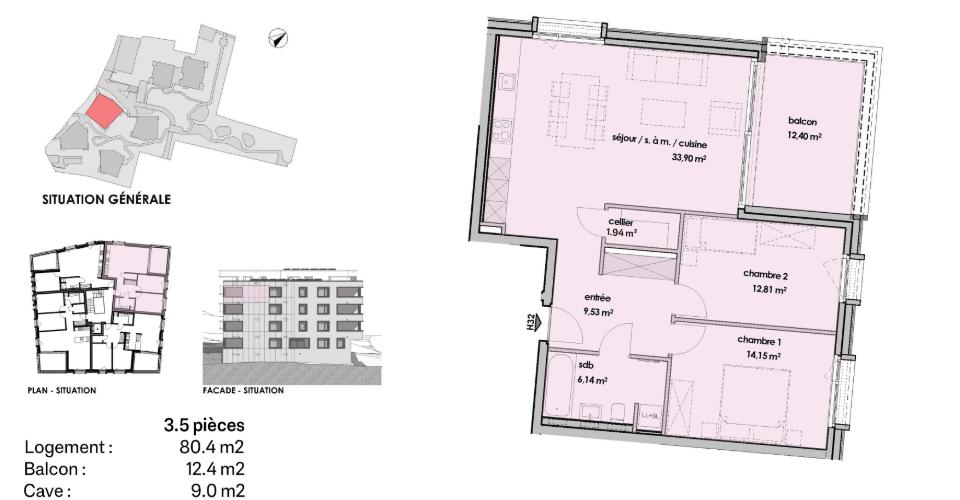Wohnungsgrundriss mit Balkon