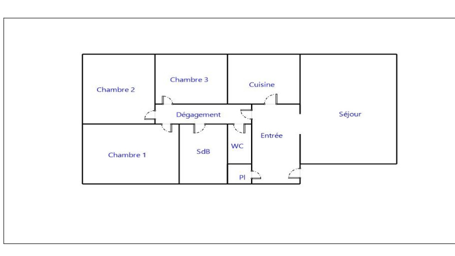 Grundriss einer Wohnung mit mehreren Zimmern