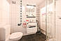 Modernes Badezimmer mit Dusche und Waschbecken