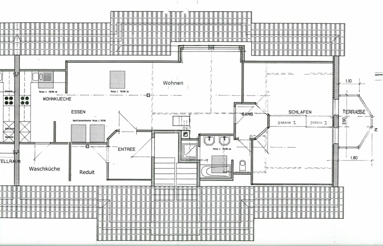 Grundriss einer Wohneinheit mit Terrasse