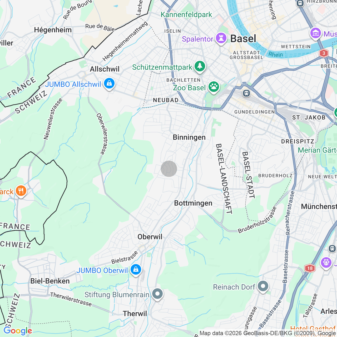 Stadt- und Regionskarte um Basel