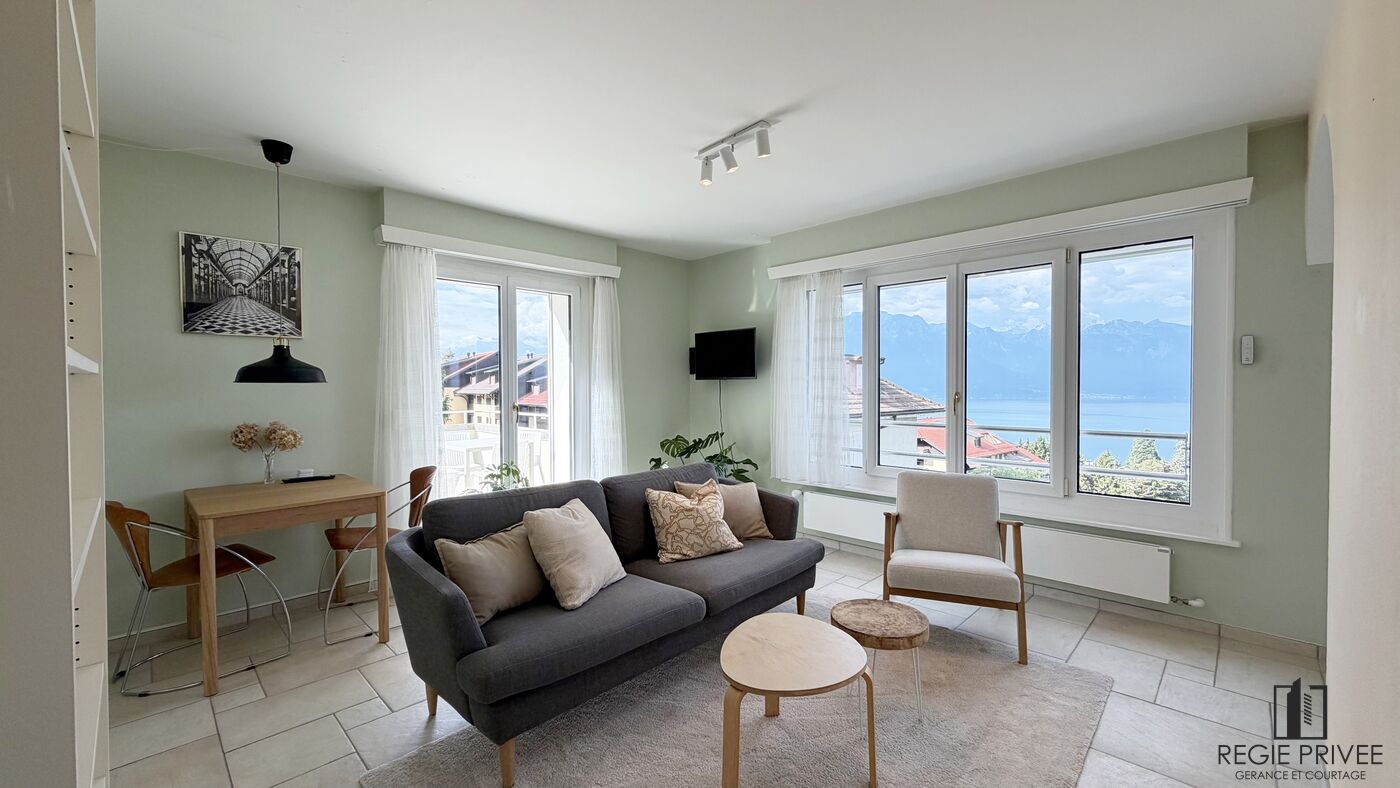 Möblierte Wohnung für 2,5 Personen mit Blick auf den See – Montreux