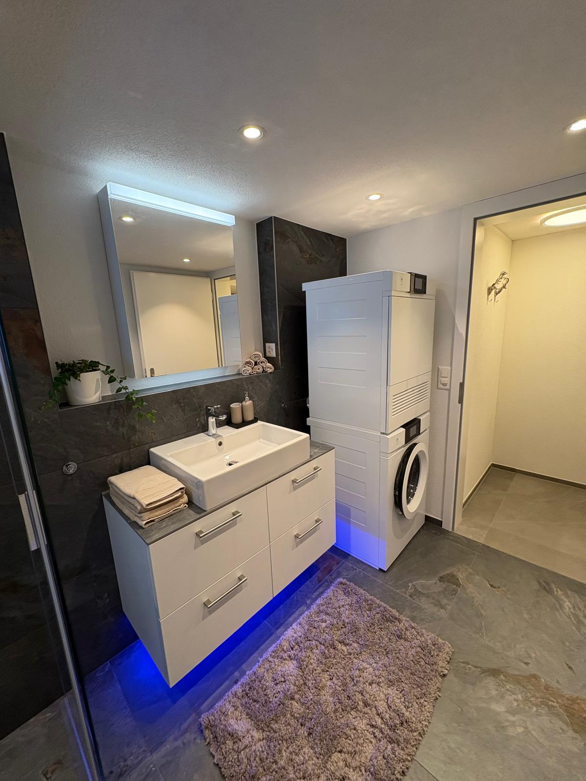 Modernes Badezimmer mit Hauswirtschaftsbereich