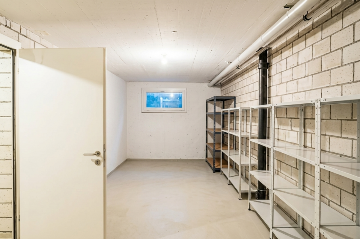Kellerraum mit Regalen