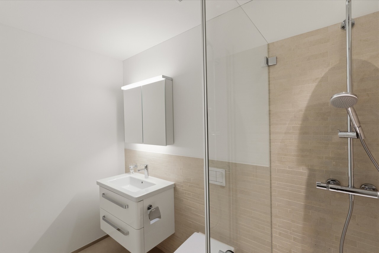 Modernes Badezimmer mit Walk-in-Dusche