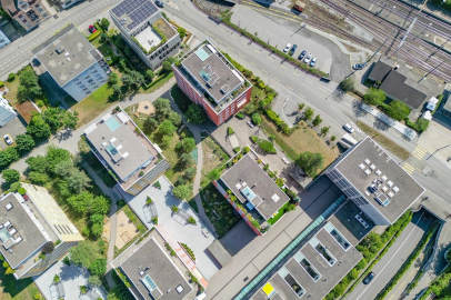 Luftaufnahme eines Wohnquartiers
