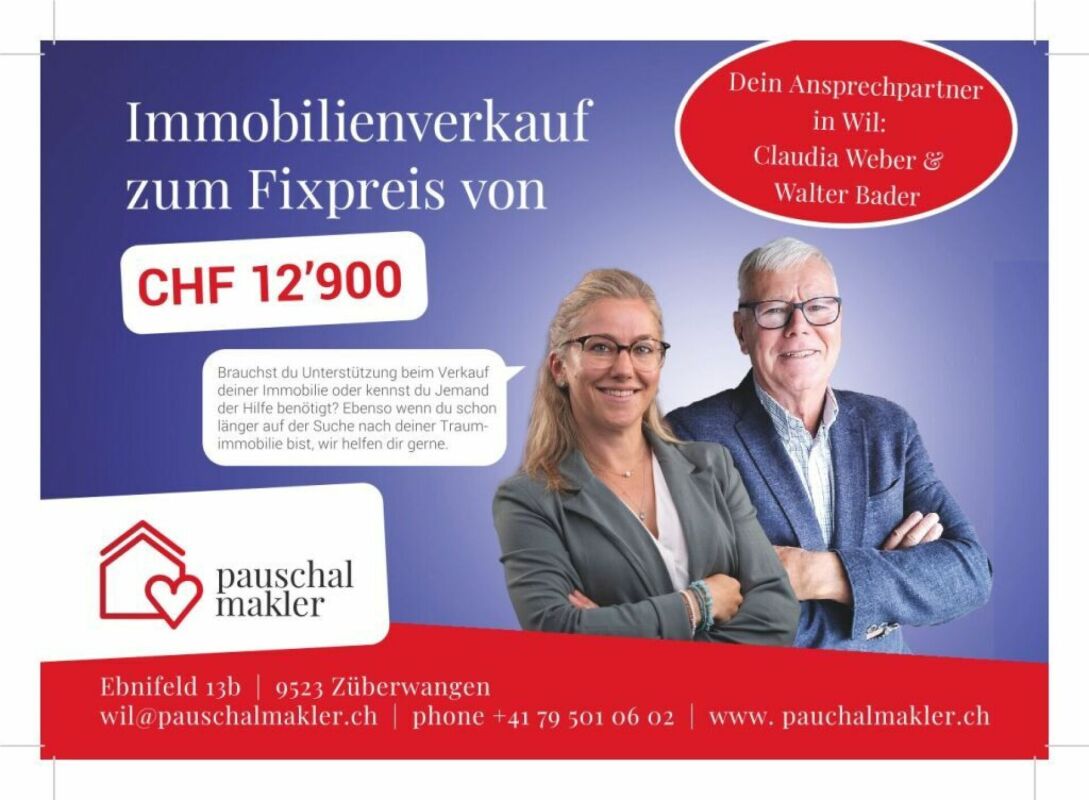 Werbeanzeige für Immobilienverkauf