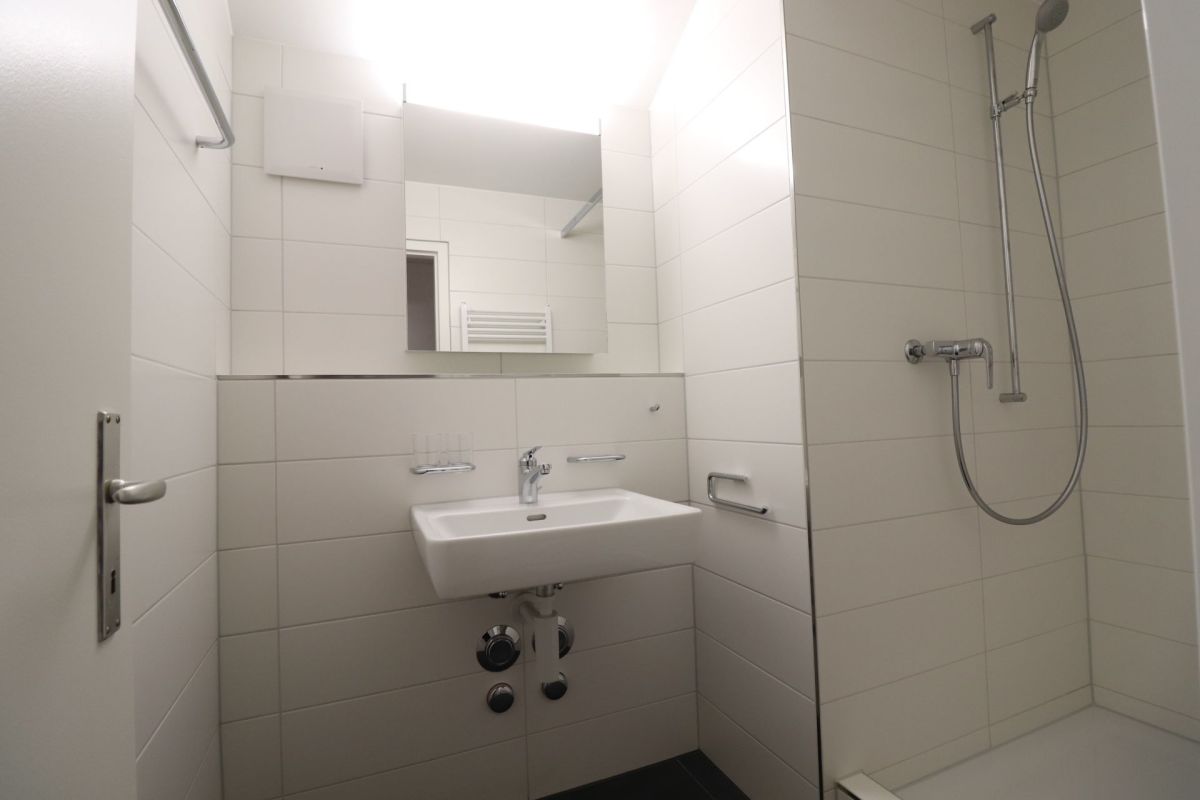 Modernes Duschbad mit Waschbecken