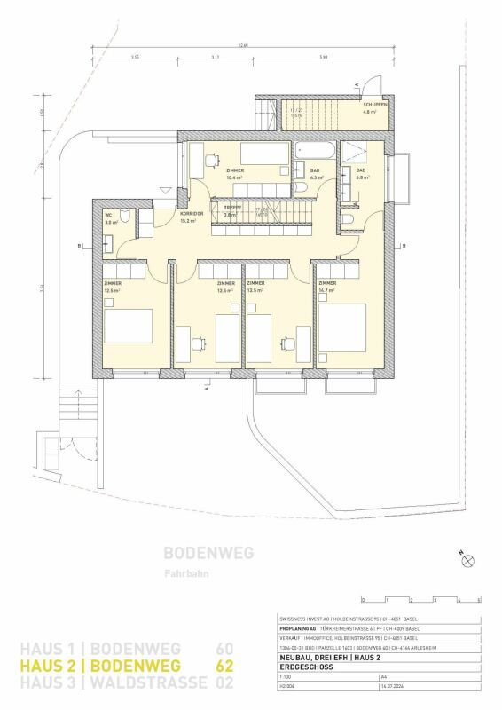 Grundriss eines Dachgeschosses