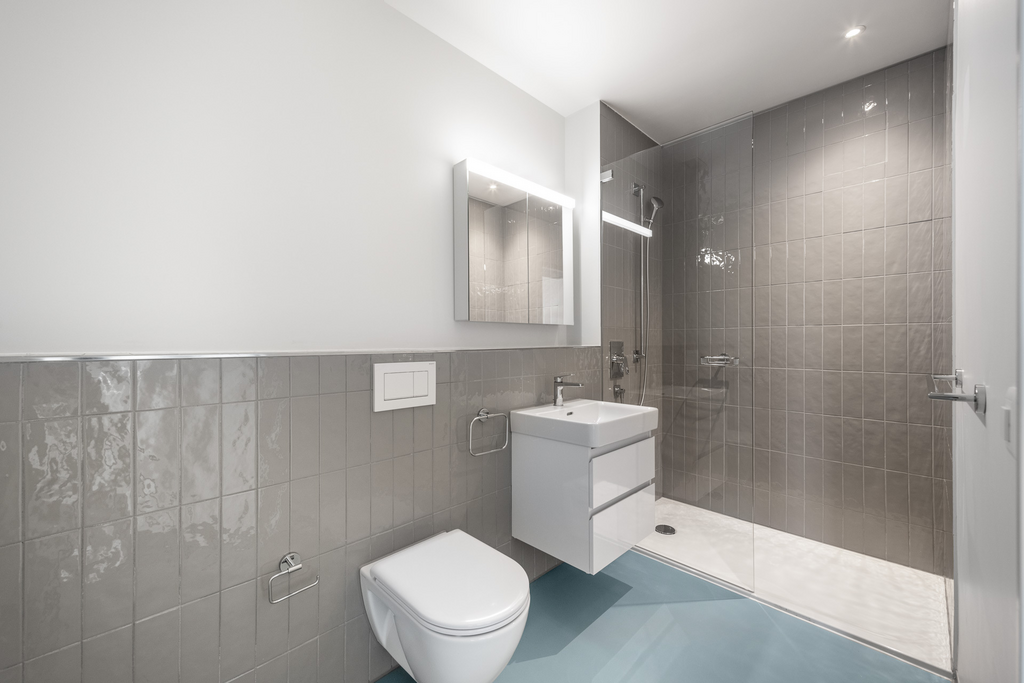 Modernes Badezimmer mit Walk-in-Dusche
